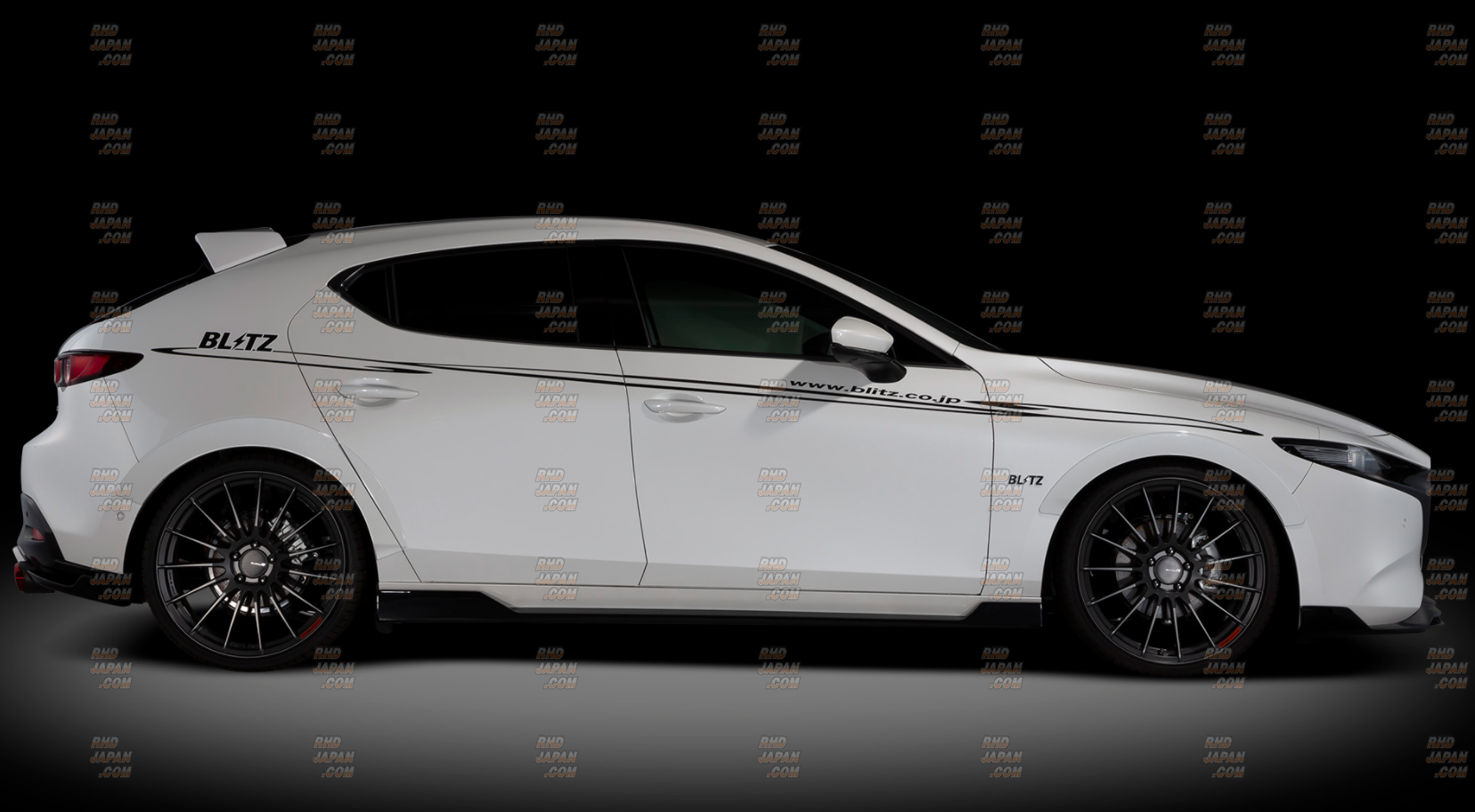 Blitz Aero Speed R-Concept Side Spoiler Jet Black Mica - Mazda 3